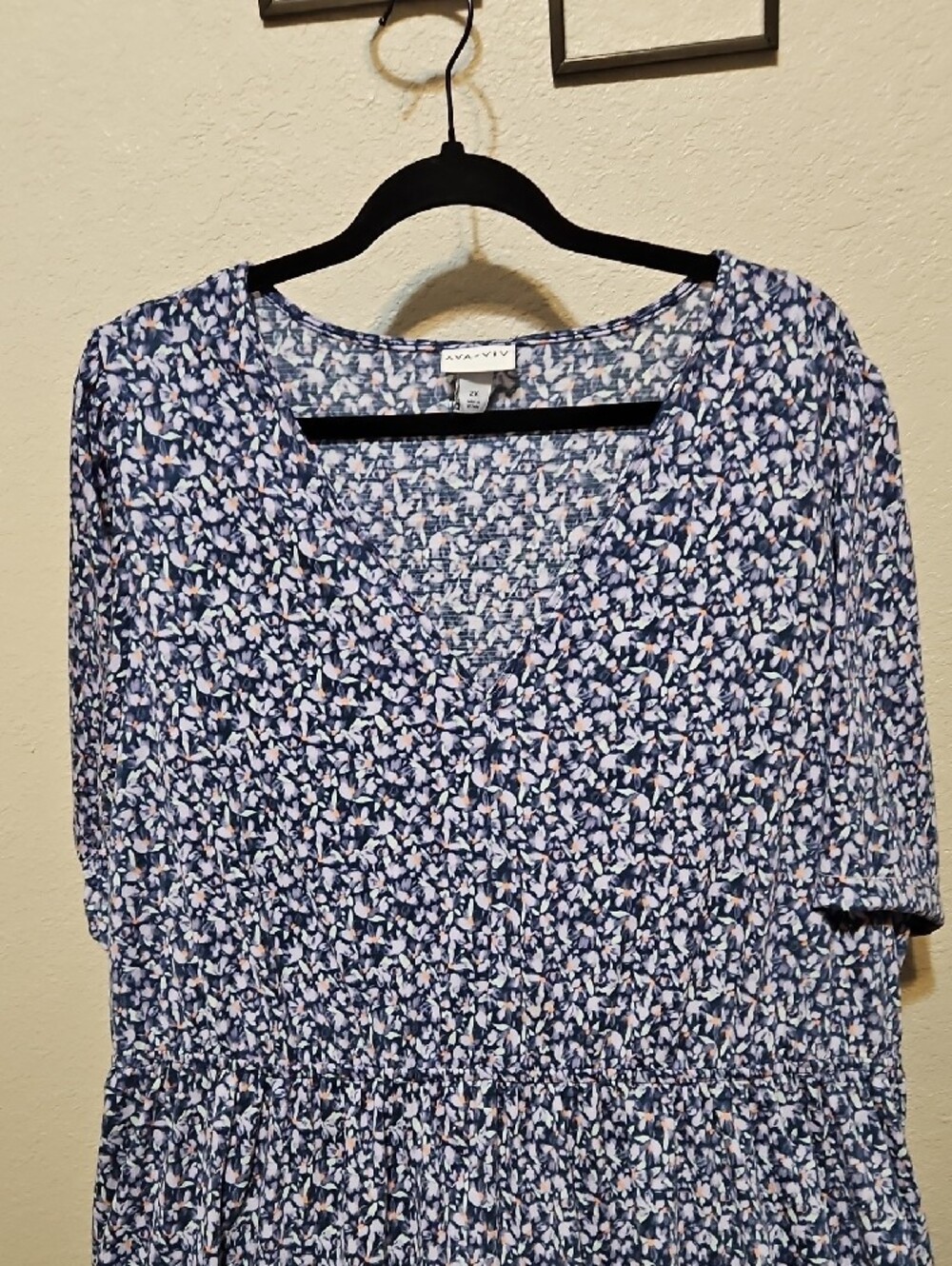 Ava & Viv Blue and White Floral Midi Dress - Picture 2 of 9
